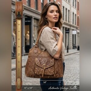 VINTAGE SPARROW TRUE Elegant Brown Women's Shoulder Bag